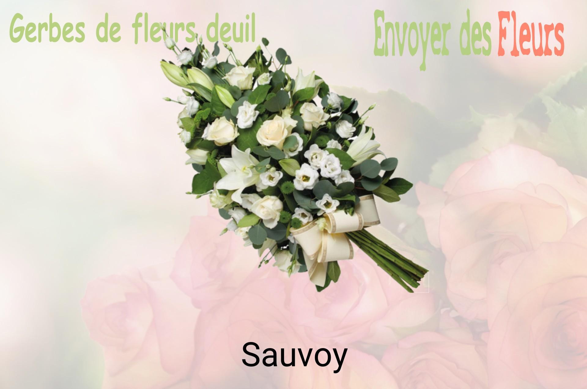 Gerbe de fleurs de deuil livrée à Sauvoy